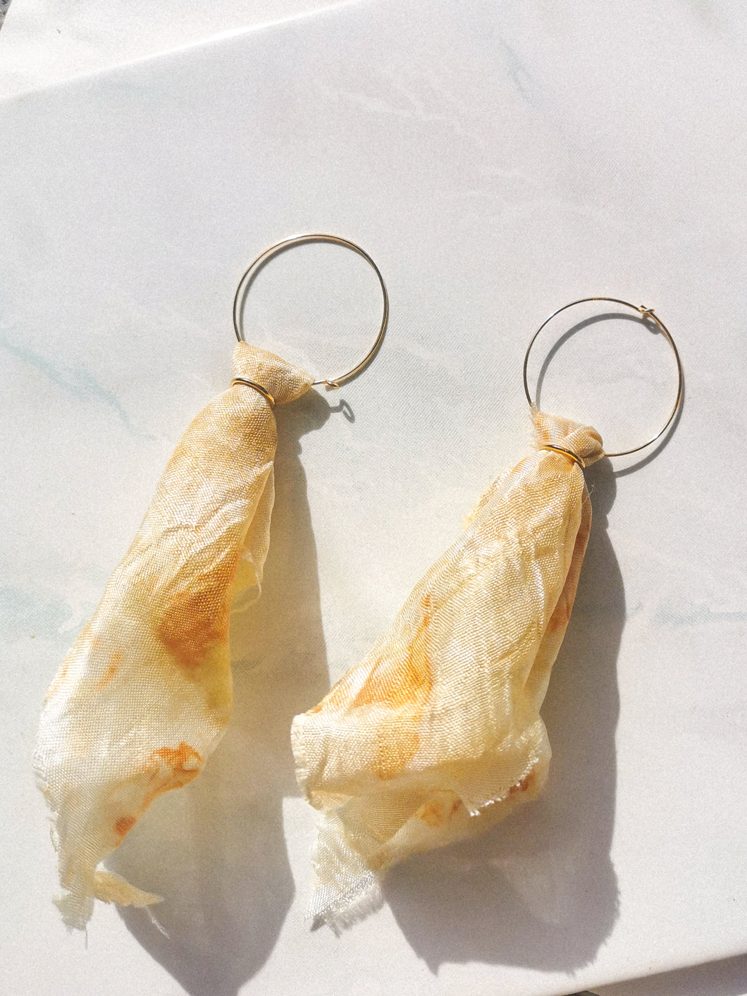 Naturally dyed silk earrings